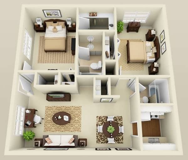 Two Bedroom House Interior Design_2_bedroom_house_plans_house_plans_with_2_master_suites_2_bedroom_2_bath_house_plans_ Home Design Two Bedroom House Interior Design