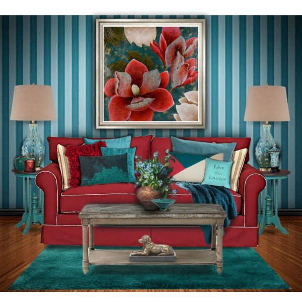 Red And Turquoise Living Room_wall_unit_cocktail_table_ottoman_chair_ Home Design Red And Turquoise Living Room