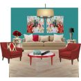 Red And Turquoise Living Room_end_tables_cocktail_table_living_room_chairs_ Home Design Red And Turquoise Living Room