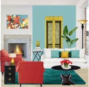 Red And Turquoise Living Room_modern_living_room_comfy_chairs_cocktail_table_ Home Design Red And Turquoise Living Room
