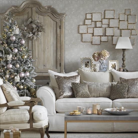 christmas living room-tv stand christmas decor Home Design Christmas Living Room