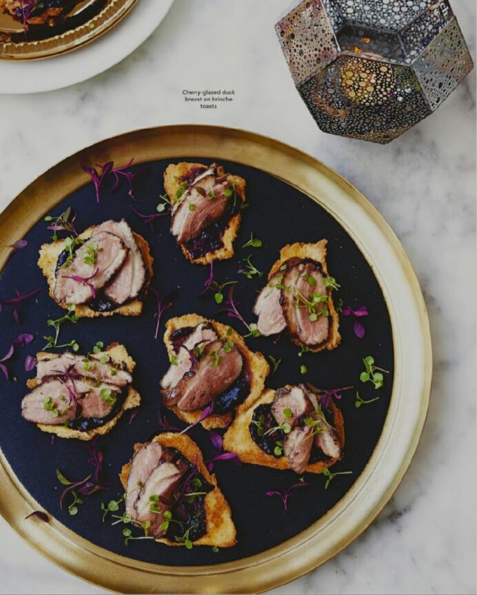 CHERRY-GLAZED DUCK BREAST ON BRIOCHE TOASTS Recipes CHERRY-GLAZED DUCK BREAST ON BRIOCHE TOASTS