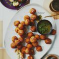 FOUR-CHEESE ARANCINI WITH MOJO VERDE