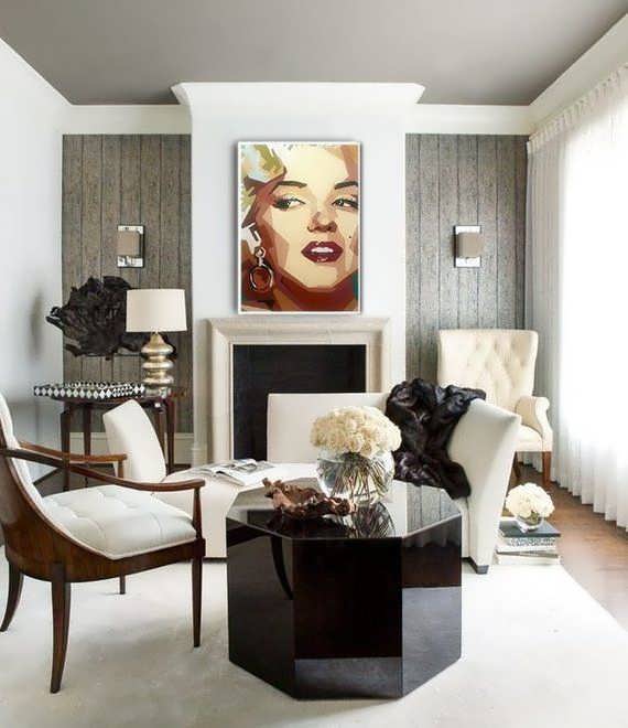 Marilyn Monroe Living Room_wall_unit_side_table_comfy_chairs_ Home Design Marilyn Monroe Living Room