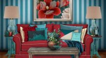 Red And Turquoise Living Room_accent_chairs_leather_armchair_cocktail_table_ Home Design Red And Turquoise Living Room